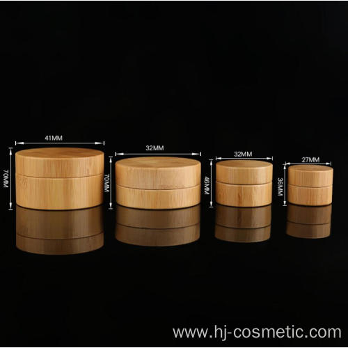 Wholesale 5/10/30/50 ml Bamboo cosmetic bottles and jars sets Bamboo cream bottle package